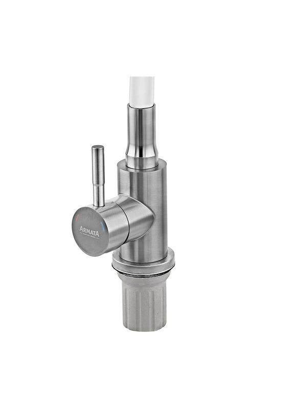 Смеситель для кухни SUS-011 REFL.WHITE с силиконовым изливом, из нержавеющей стали (CH6562) Armata (325478029)