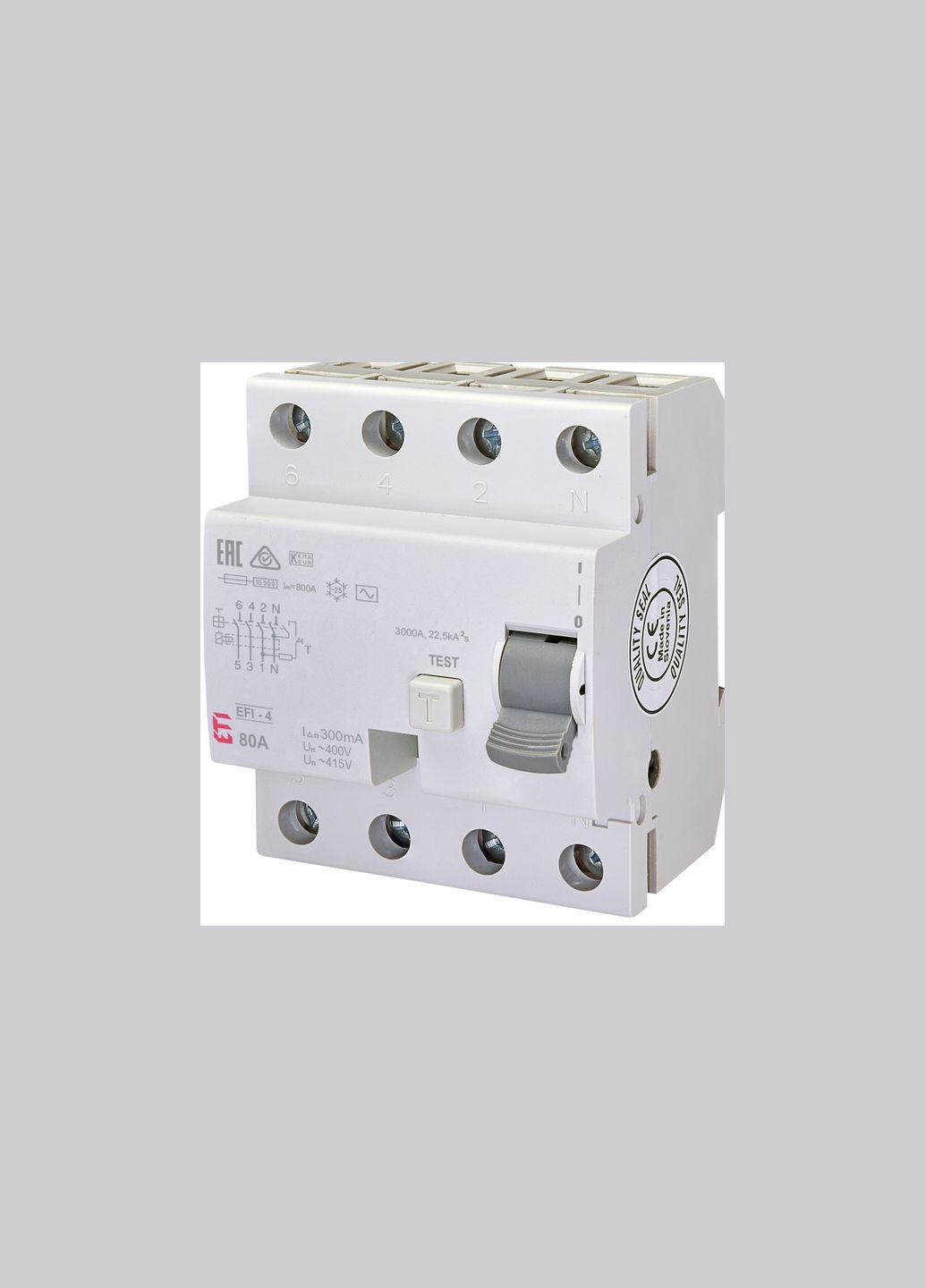 Устройство защитного отключения (УЗО) 3P+N 80А 300мА тип AC [2064145] EFI-4 ETI (337138393)