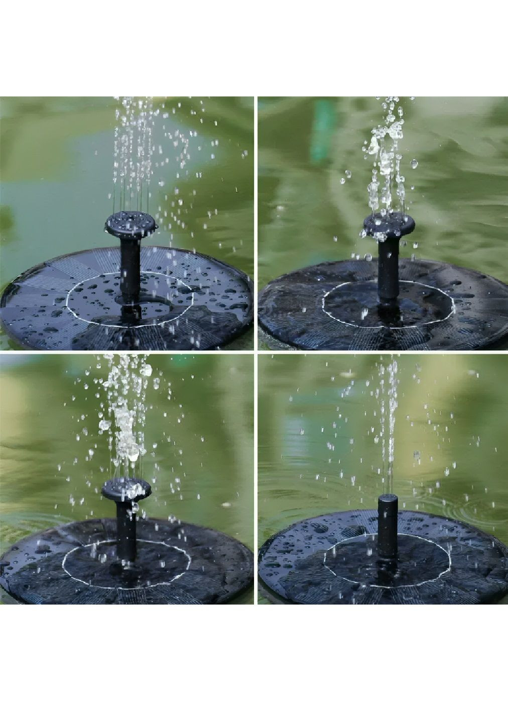 Садовий мініфонтан насос для ставка водойми на сонячній батареї з насадками 5 штук 16×16 см (480279-Prob) Unbranded (332880869)