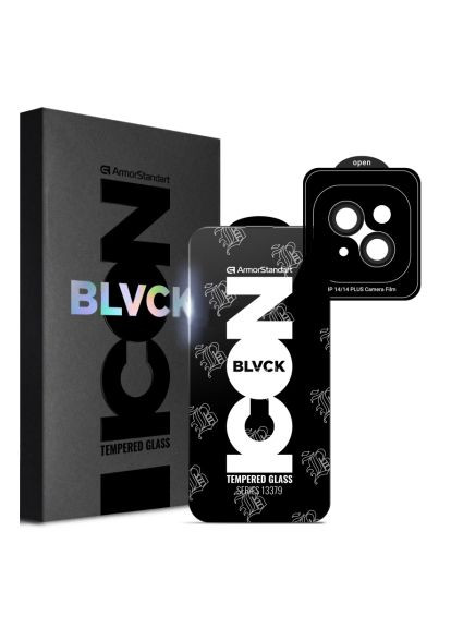 Стекло защитное Apple iPhone 14 Plus (ARM68069) ArmorStandart Supreme Plus Black Icon Apple iPhone 14 Plus (366703067)