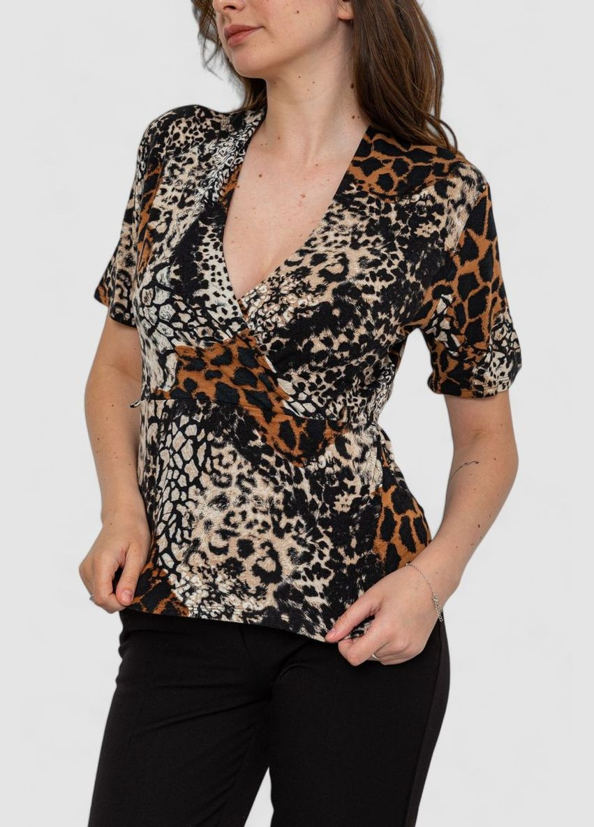 Комбинированная блуза, цвет бежево-коричневый, Ager