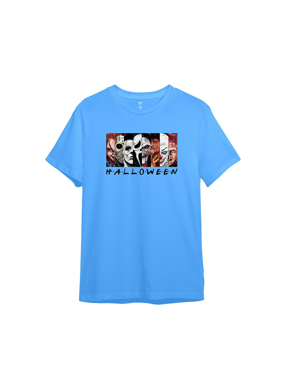 Голубая демисезонная детская футболка с принтом "фильмы ужасов" на хэллоуин (10468200254) ТiШОТКА