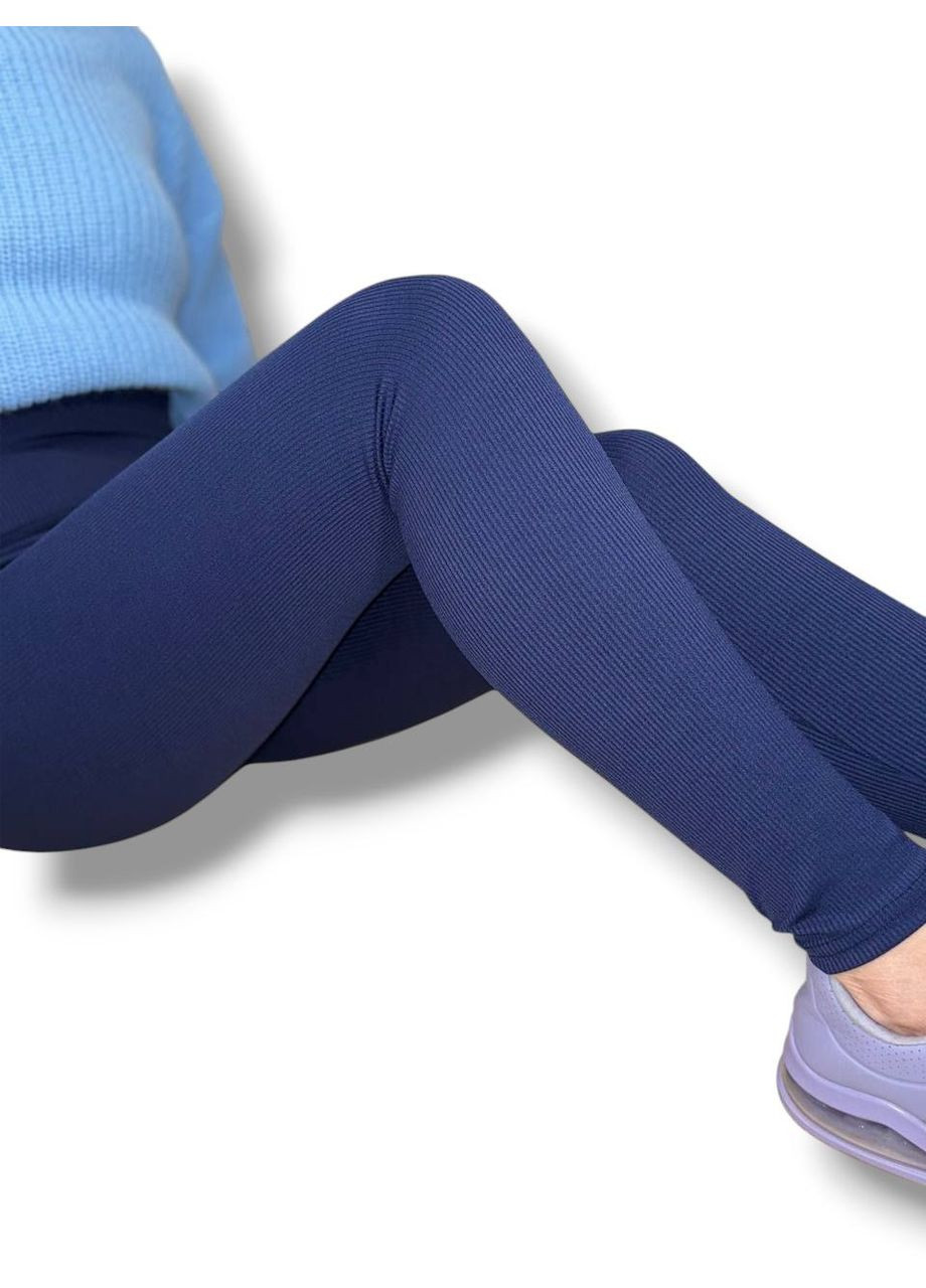 Лосины эластичные в рубчик женские с высоким широким поясом классические без утепления демисезон 99-101см No Brand Лосини в рубчик класичні без підкладки фуксія (342758754)