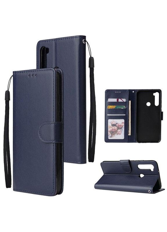 Чохол-книжка для Xiaomi Redmi Note 8T Синій магніт ремінець Ali (322211713)