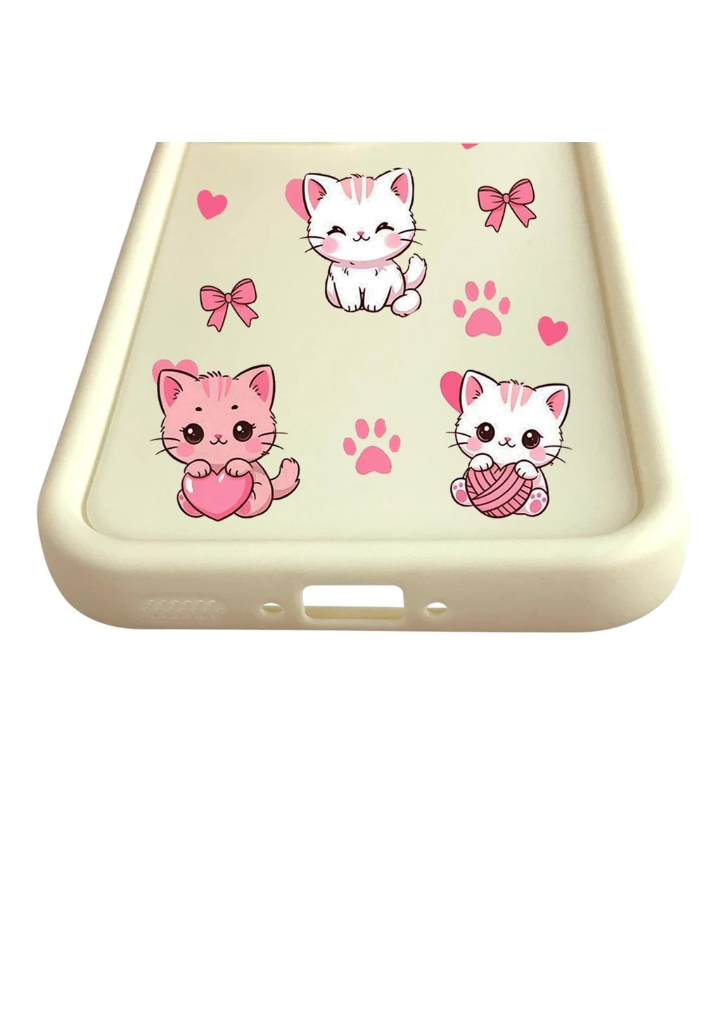 Чохол силіконовий Soft Touch з 3D принтом милі кошенята з лапками для Galaxy A36 5G (SM-A366U) Молочний (Повний захист камери) Samsung (399771122)