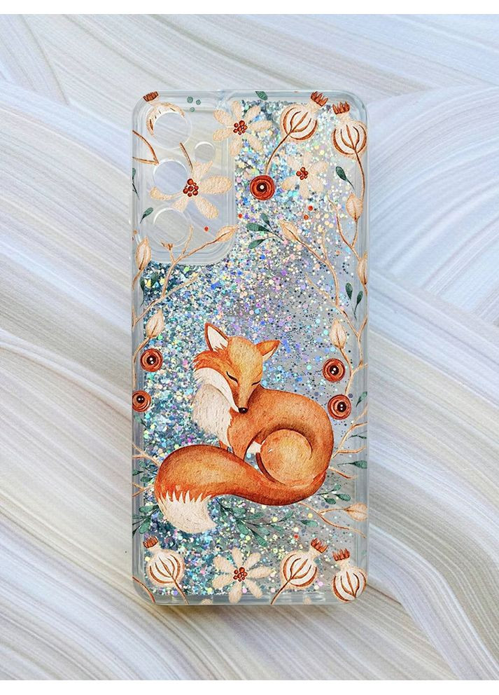 Чохол з плаваючими срібними блискітками на Samsung Galaxy A25 (A256) Лисичка (принт 420) Creative (368775058)