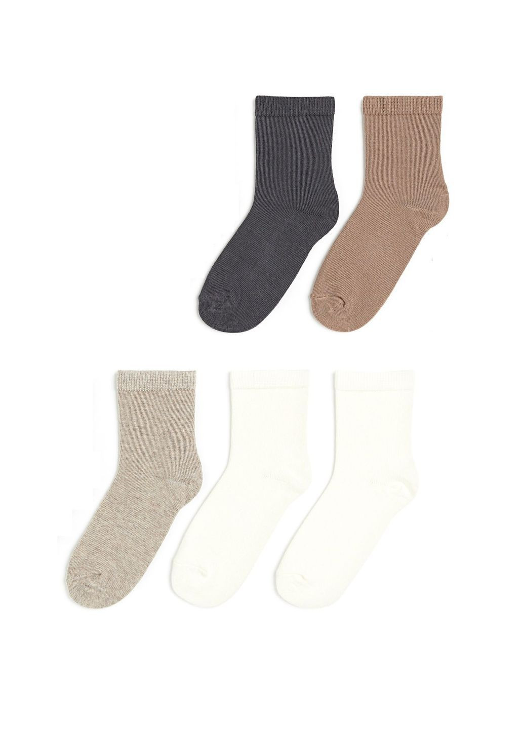 Бежеві шкарпетки (5 пар) H&M однотонні (369123808)