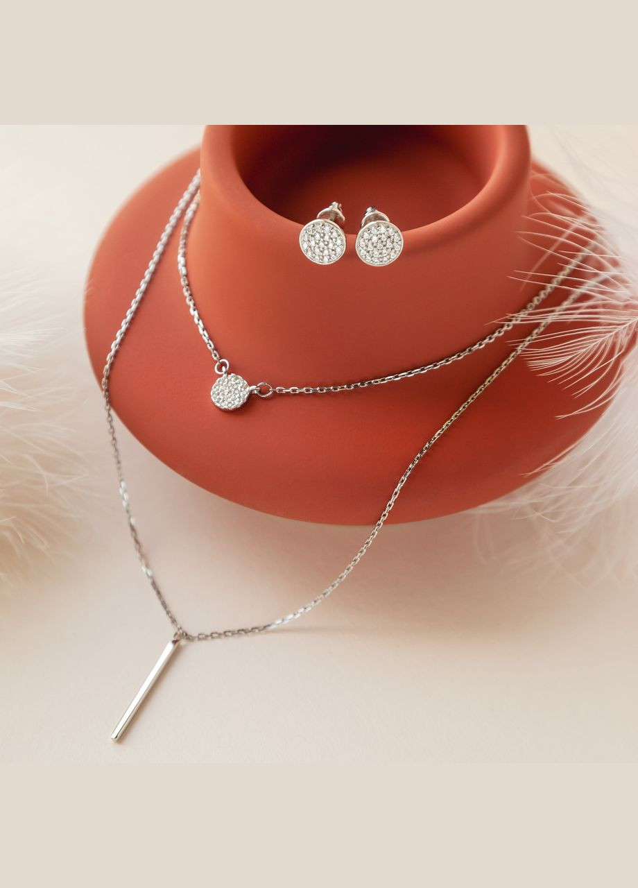 Серебряные серьги с аметистом и фианитами. Каштан (342335571)