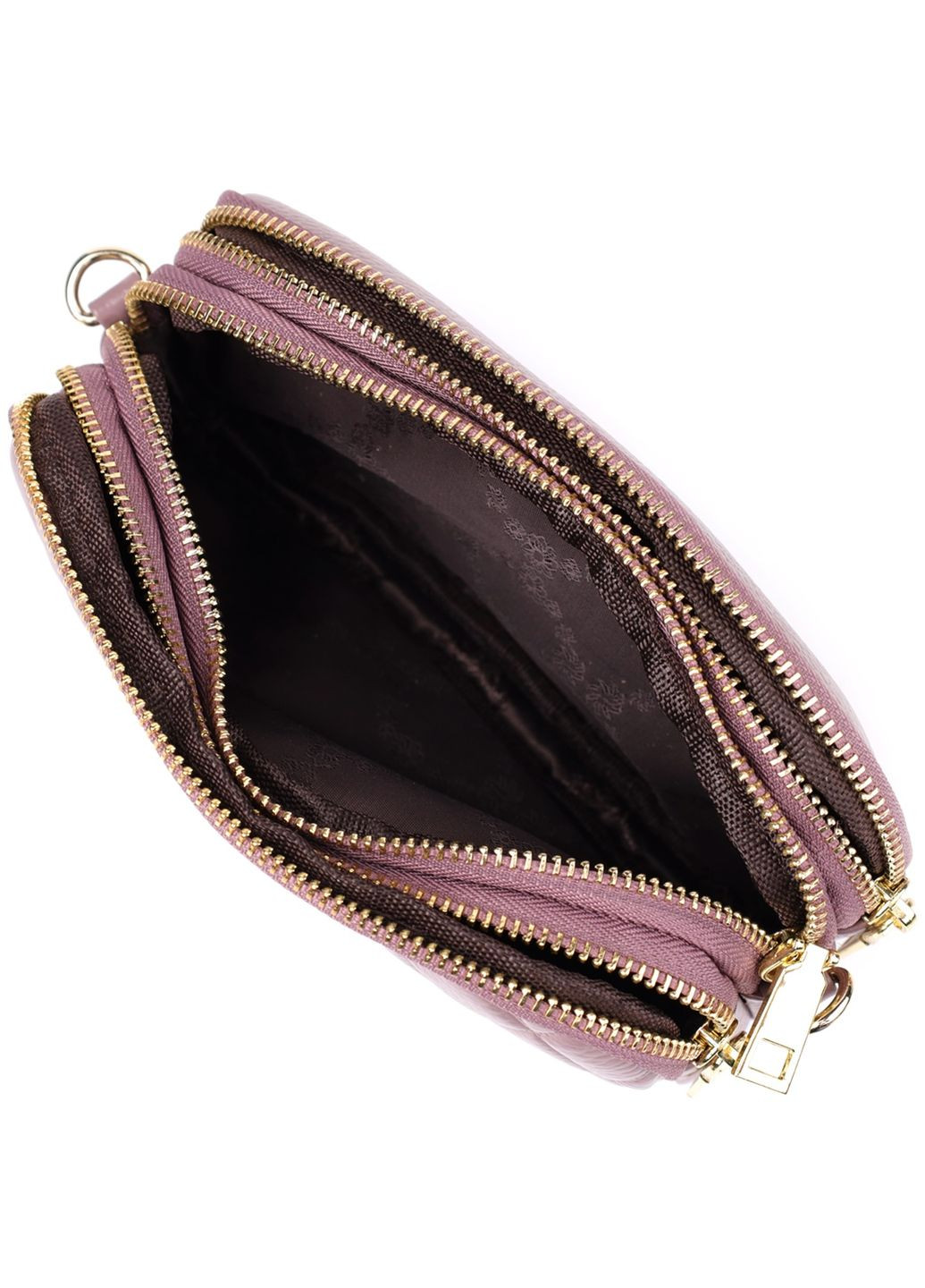 Сумка крос-боді через плече жіноча з натуральної шкіри маленька пурпурний 38253 Vintage (355245229)