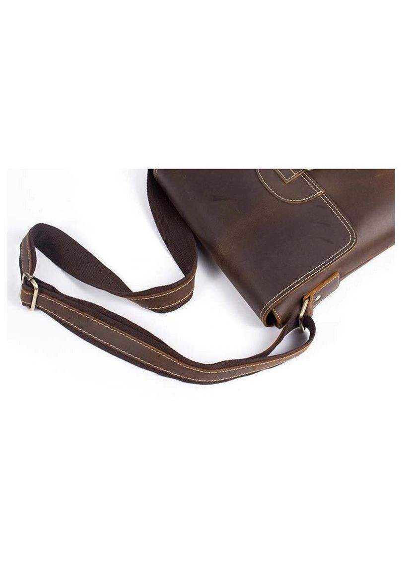 Кожаная сумка кросс боди мужская мессенджер через плечо коричневая 14675 Vintage (329197831)
