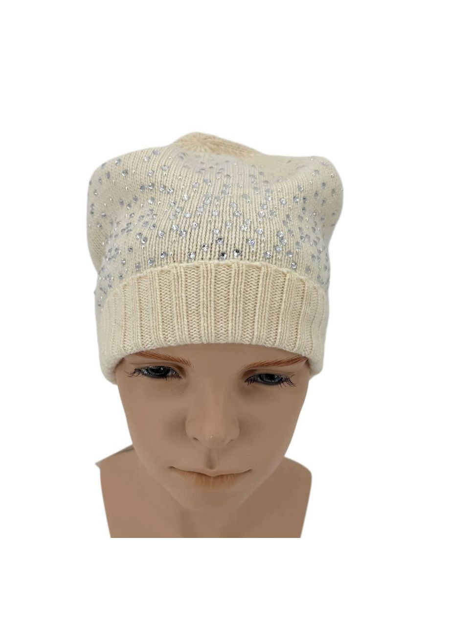 Шапка, арт. 565E, молочний/стрази, 54 Trestelle (357204074)