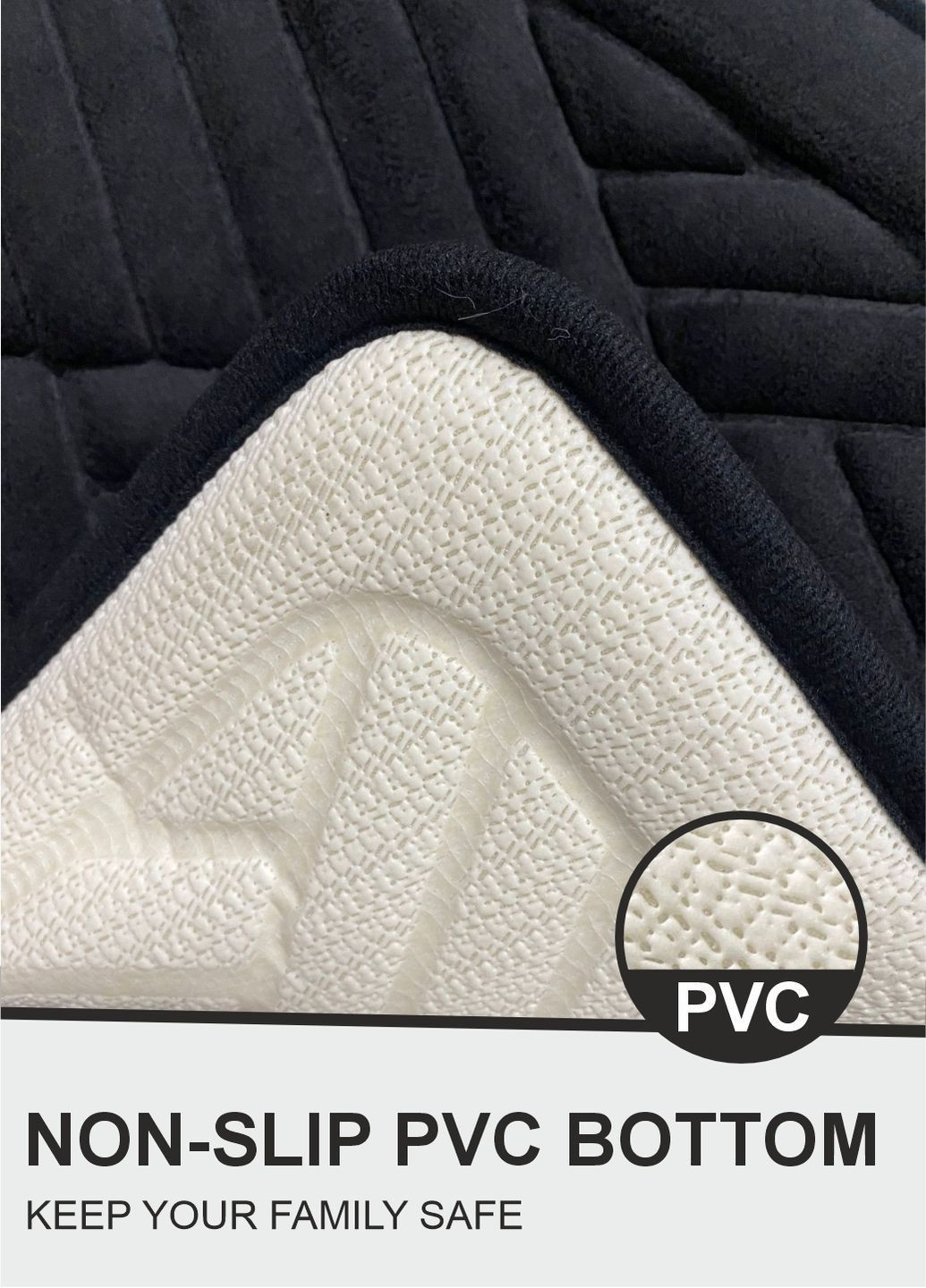 Набор ковриков для ванной/туалета фланелевый 2шт: 50 x 80 см + 40 x 60 x 1.5 см Черный (191025) Lovely Svi Антиковзні килимки (365751049)