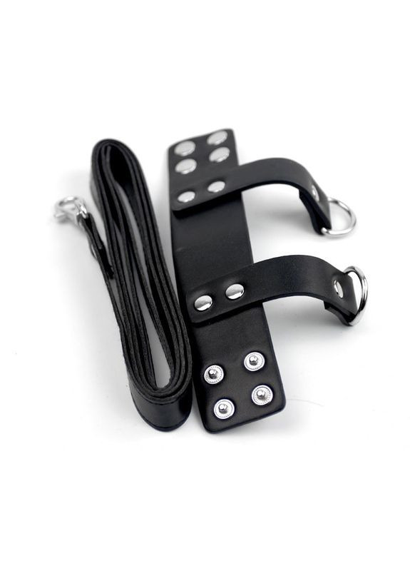 Мужской бандаж для вытягивания пениса из искусственной кожи 130 см черный No Brand (371929932)