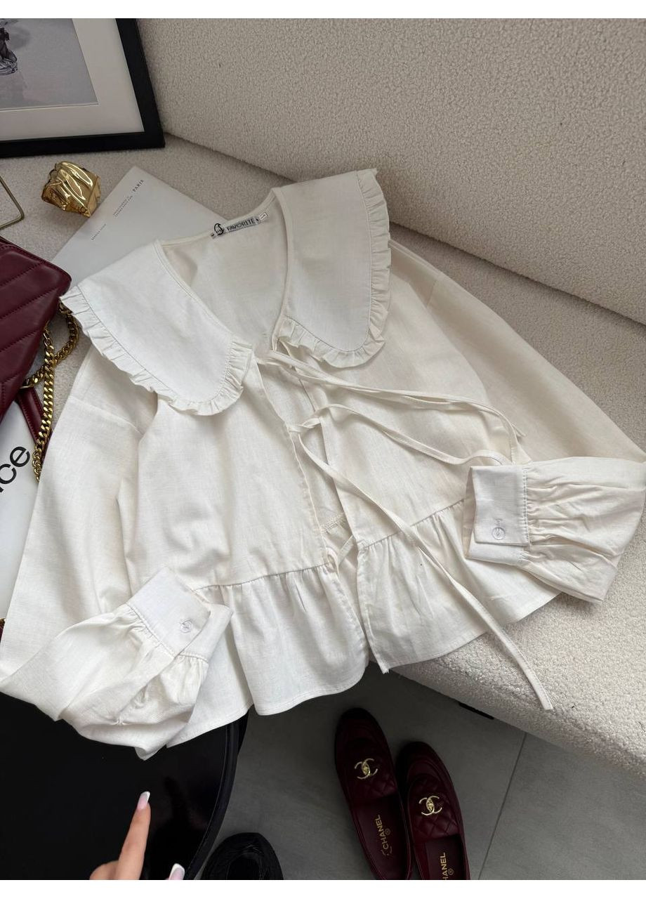 Жіноча блуза з великим коміром та зав’язками Україна (352193444)