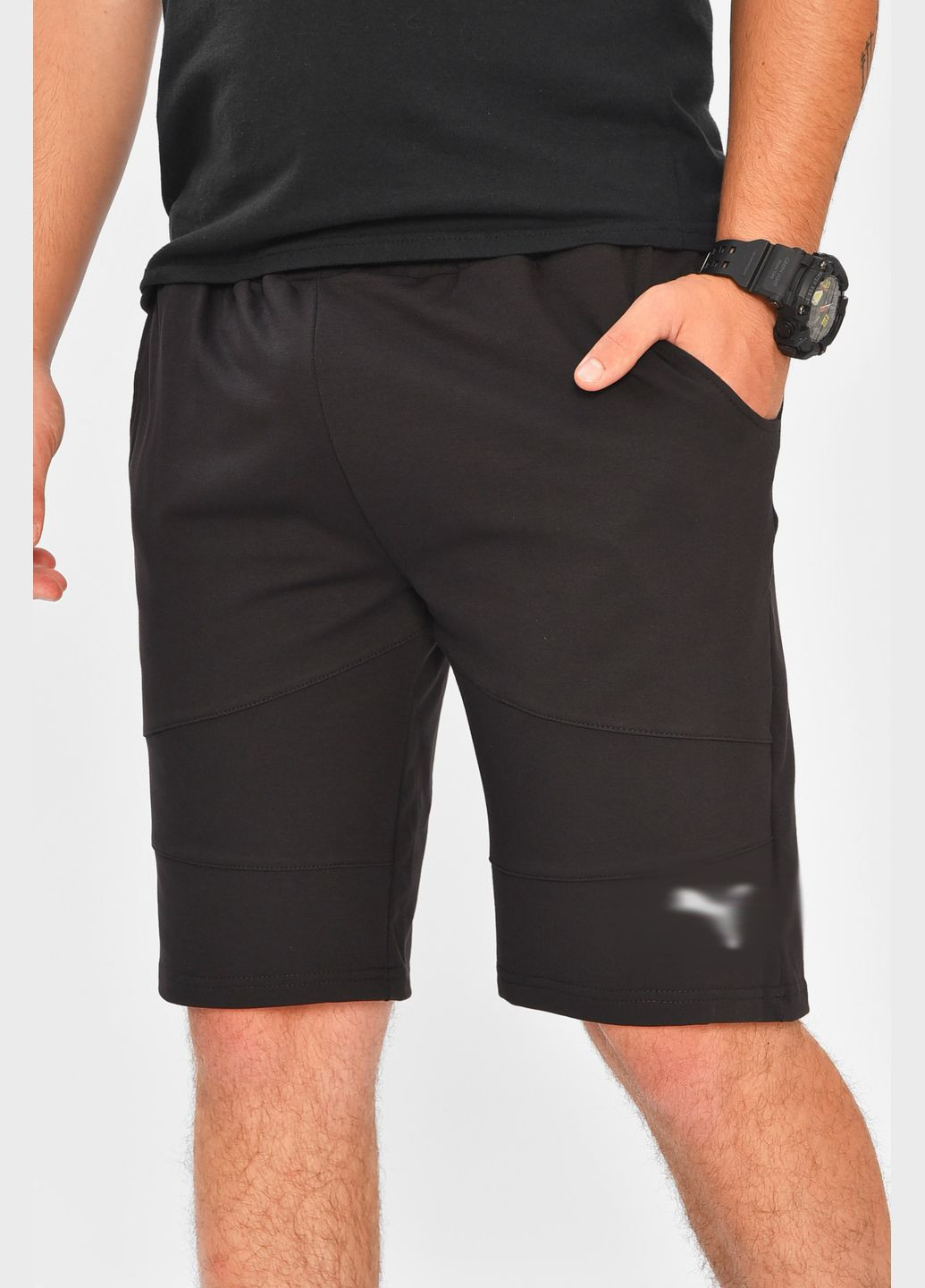 Шорты мужские однотонные черного цвета Let's Shop (341249096)