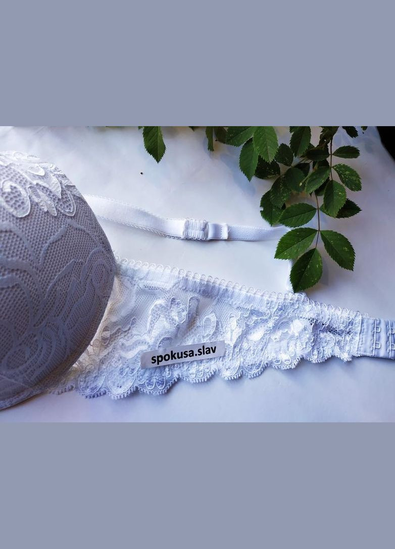 Белый бюстгальтер кружевной с пуш-ап rosa selvatica 371 размер 80с Dimanche полиамид