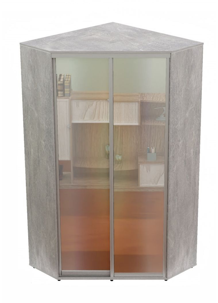 Шкаф-купе двухдверный угловой 130*130*250 см Индастриал 2 двери Зеркало Угол-3 Алекса (360466115)