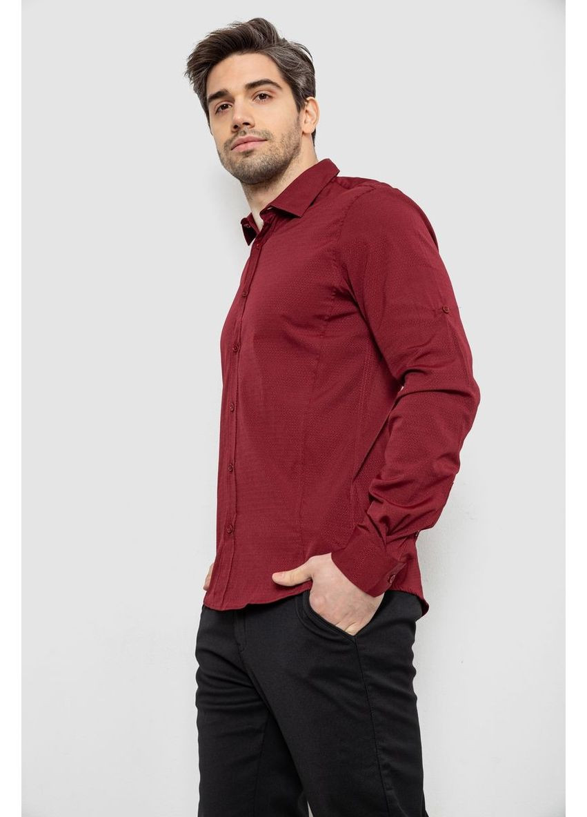 Сорочка чоловіча однотонна з принтом, колір бордовий, 186R6918-4 Ager (373031743)