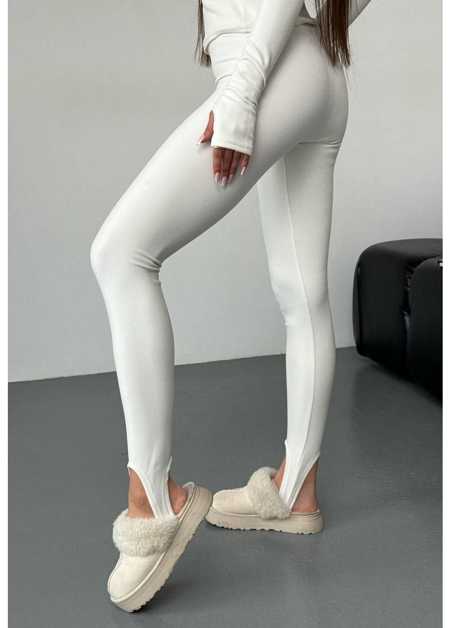 Термо костюм (лосини зі штрипками + лонгслів із вирізом під пальчик) з теплої тканини Пума | GD/GL Модний простір (370854130)