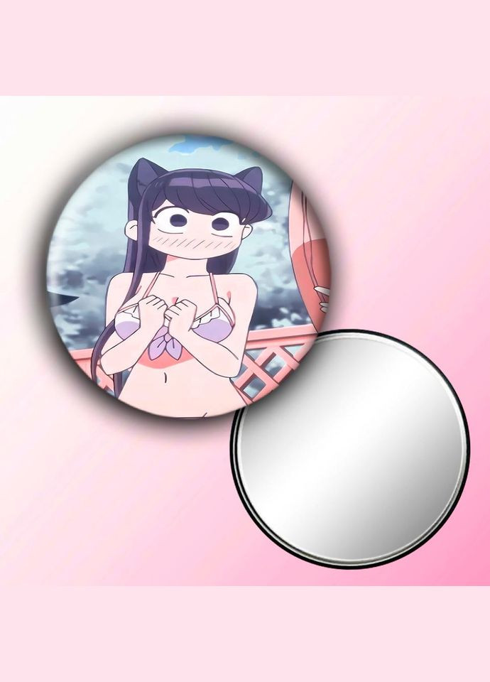 Зеркальце косметическое карманное Аниме У Коми сан проблемы с общением #0006 с рисунком круглый 56 мм No Brand (309160747)