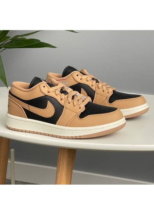 Кроссовки женские и мужские Nike Air Jordan 1 Low GS "Desert" | Найк Эир Джордан 1 коричневые No Brand коричневые демисезоны (360894525)