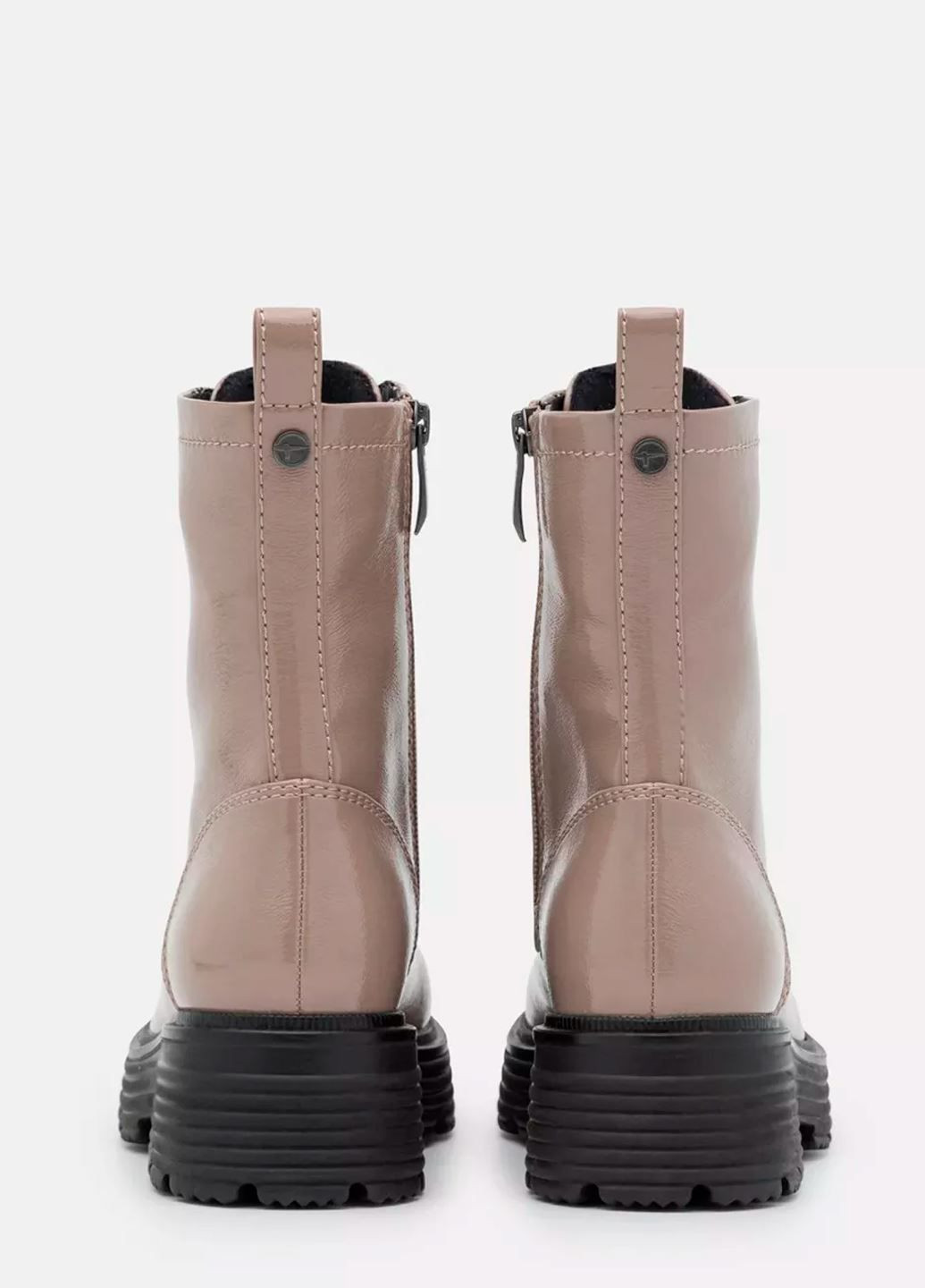 Осенние женские кофейные ботинки берцы Tamaris со шнуровкой из искусственной кожи