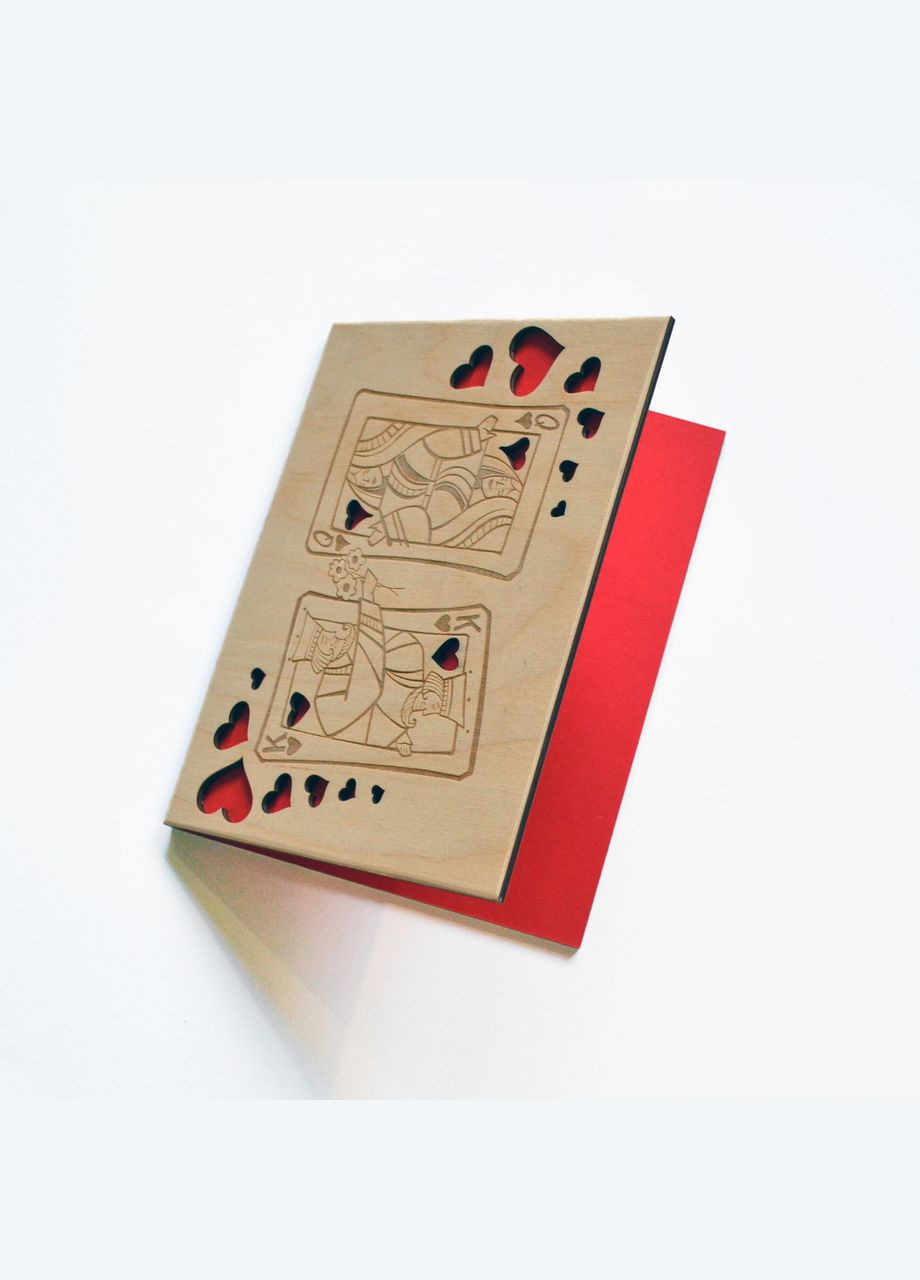 Деревянная открытка "Дама и Король". Оригинальный подарок любимой жене, любимому мужчине, парню, девушке No Brand (301482697)