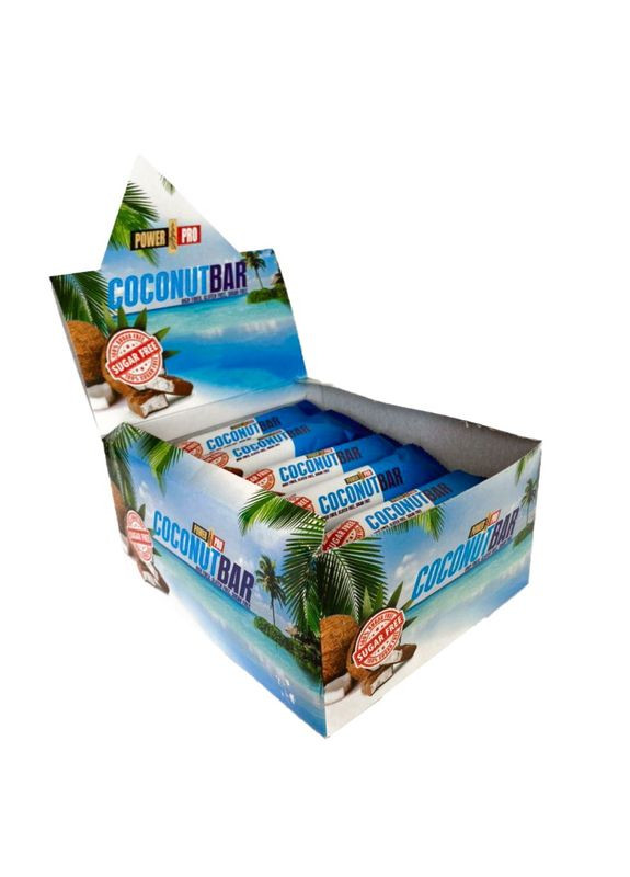 Батончик Coconut Bar Sugar Free 50 гр, 20 шт/уп - кокос Power Pro (322238739)