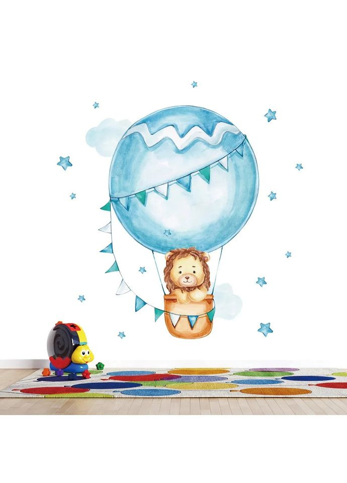 Декоративні наклейки для дитячого садка Лев на повітряній кулі (лист 30 х 90 см) Б156-31 No Brand (302242323)