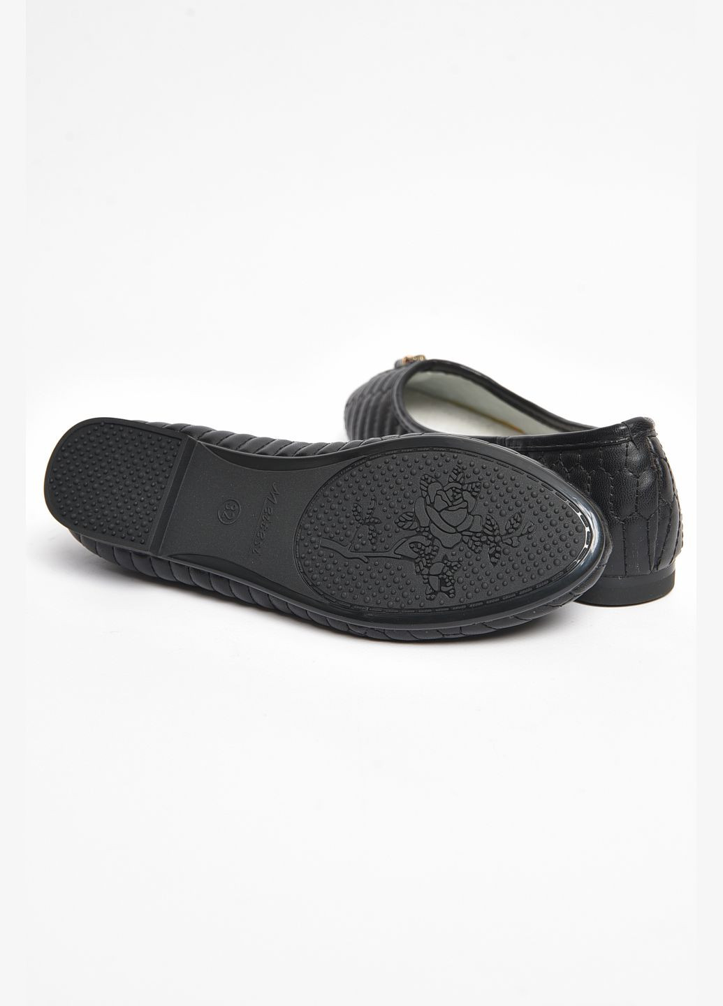 Балетки дитячі для дівчинки чорного кольору Let's Shop без декору (288537093)