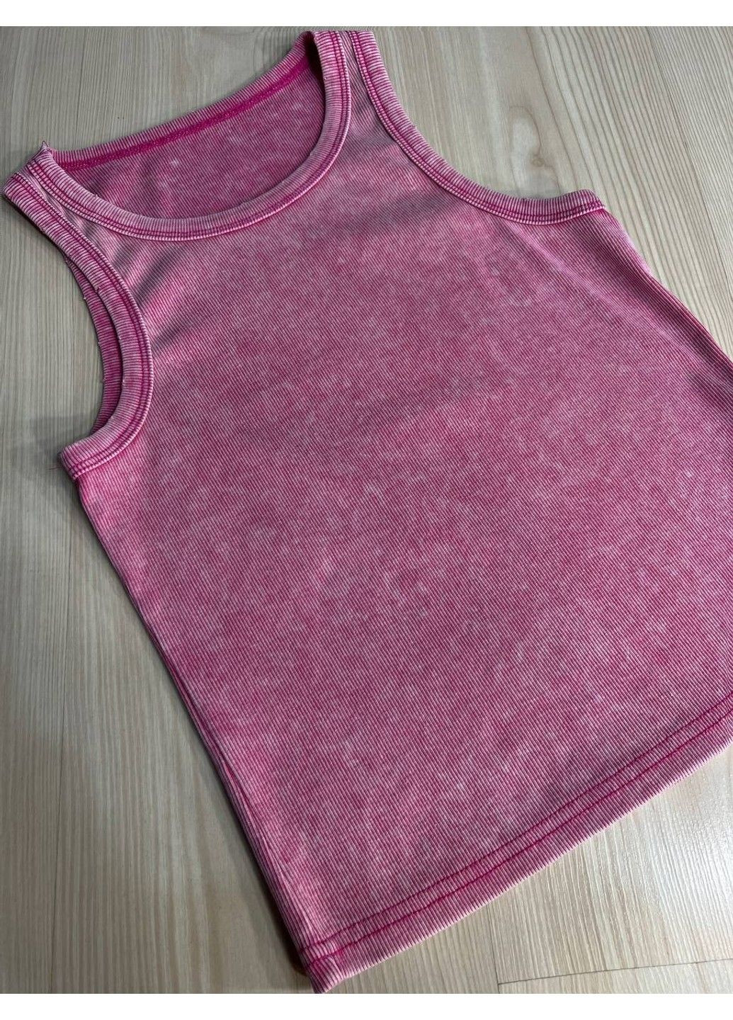 Майка жіноча A-N 2733 варена тай-дай у рубчик з порізаними швами No Brand — 335630895