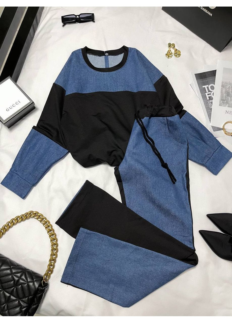 Женский костюм с джинсовыми вставками. Україна (356683195)