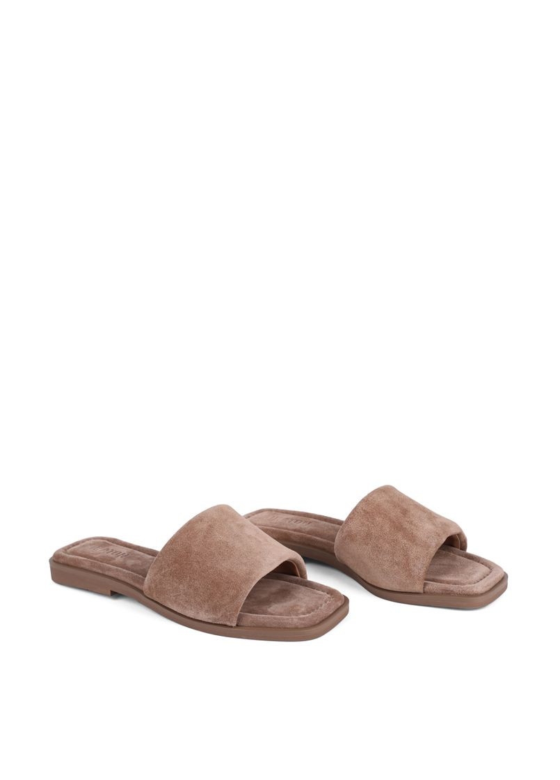 Бежевые женские шлепанцы y385-27-1 бежевый велюр MIRATON