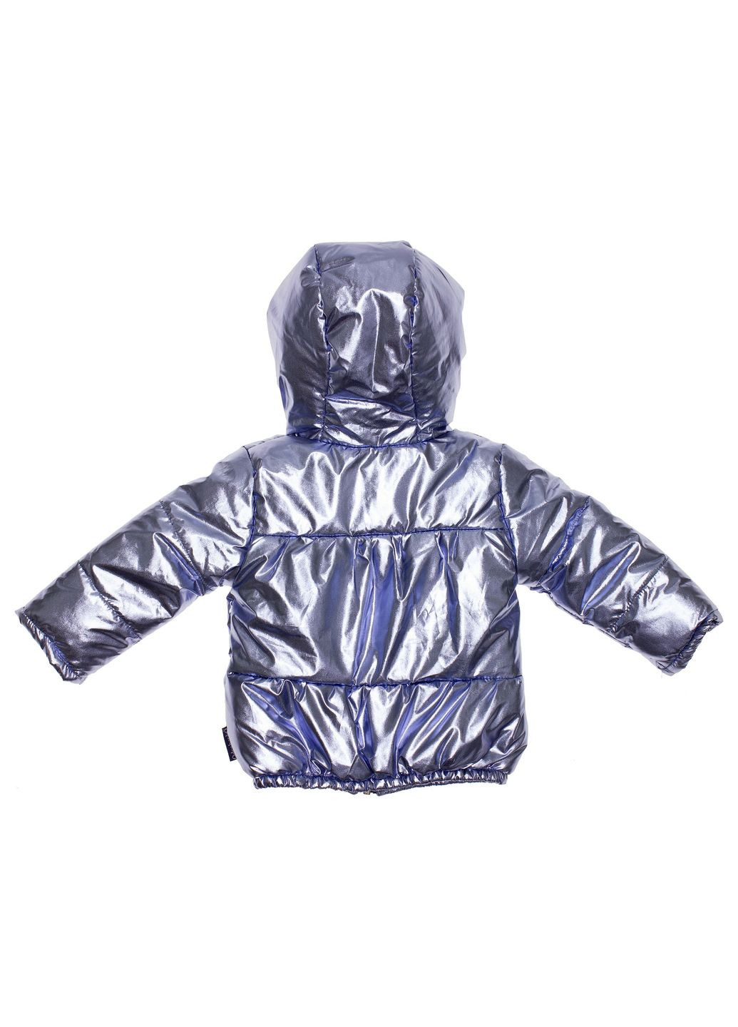 Блакитна демісезонна куртка для дівчинки блакитний металікb Одягайко