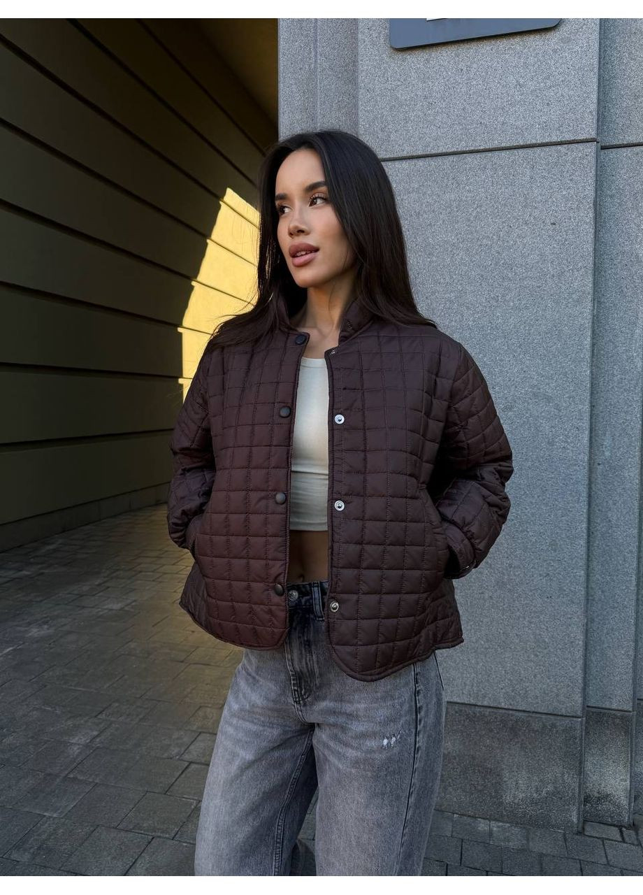 Коричневая демисезонная куртка женская Україна