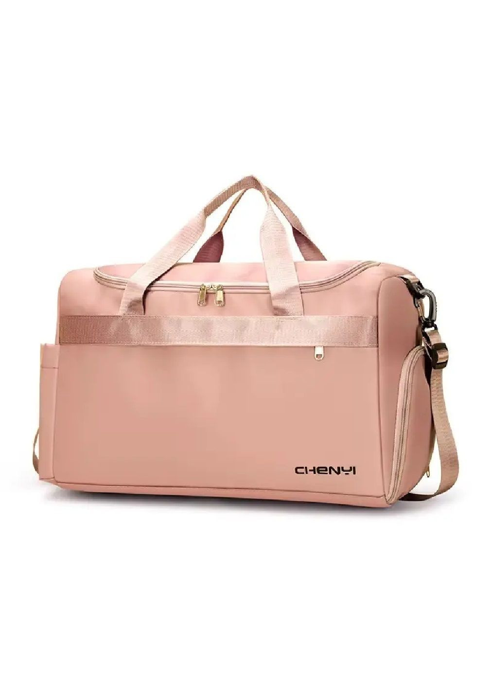 Сумка дорожная с отделом для обуви съемным плечевым ремнем креплением на ручку чемодана 48х31х23 см (481800-Prob) Пудровая Unbranded (366422649)