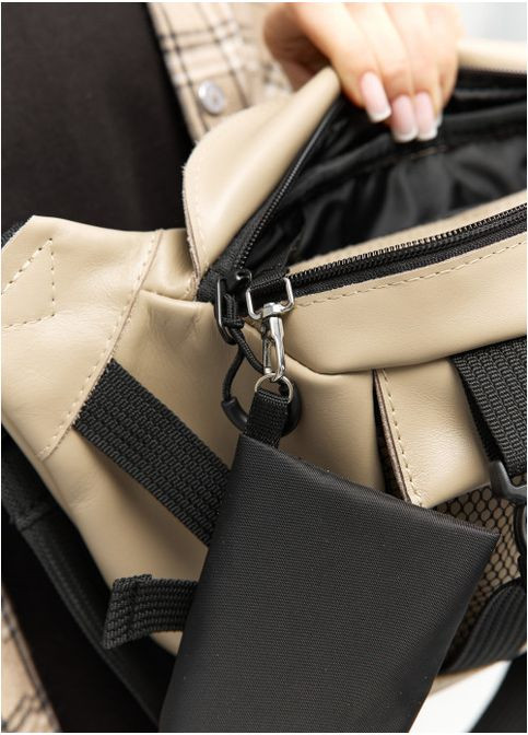 Большая женская поясная сумка бананка из натуральной кожи Серая (1015038721) Sambag (361244555)