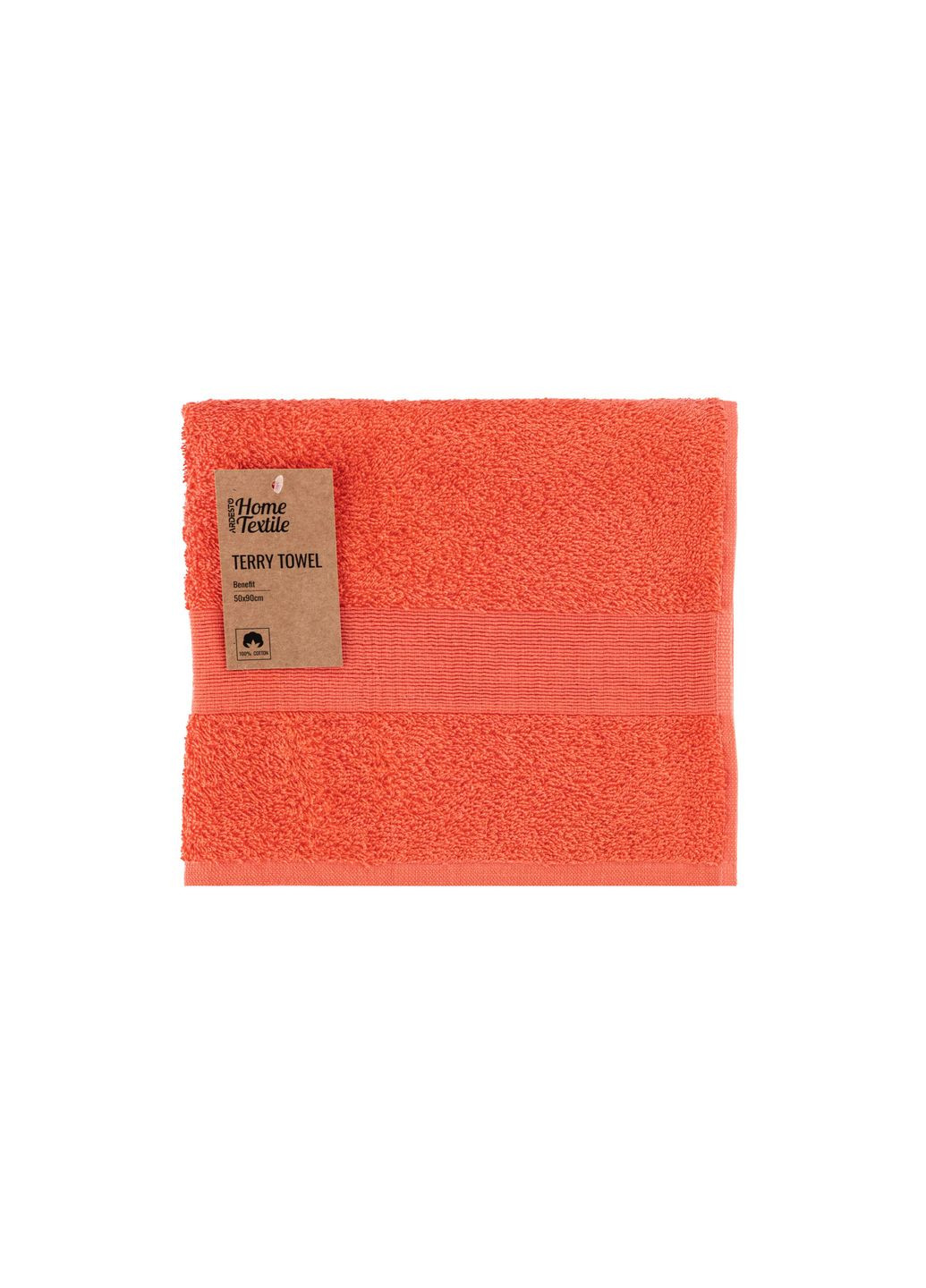 Рушник махровий Benefit, 50х90см, 100% бавовна, корал ART2450CR Ardesto комбінований