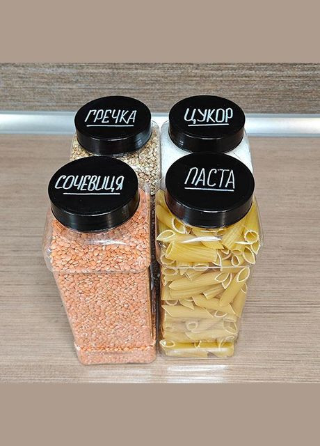 Наліпки на банки для круп та спецій (60 шт.) + маркер No Brand (298794585)