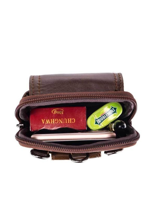 Напоясна сумка з ремінцем на плече T0071, коричнева BULL (298683641)