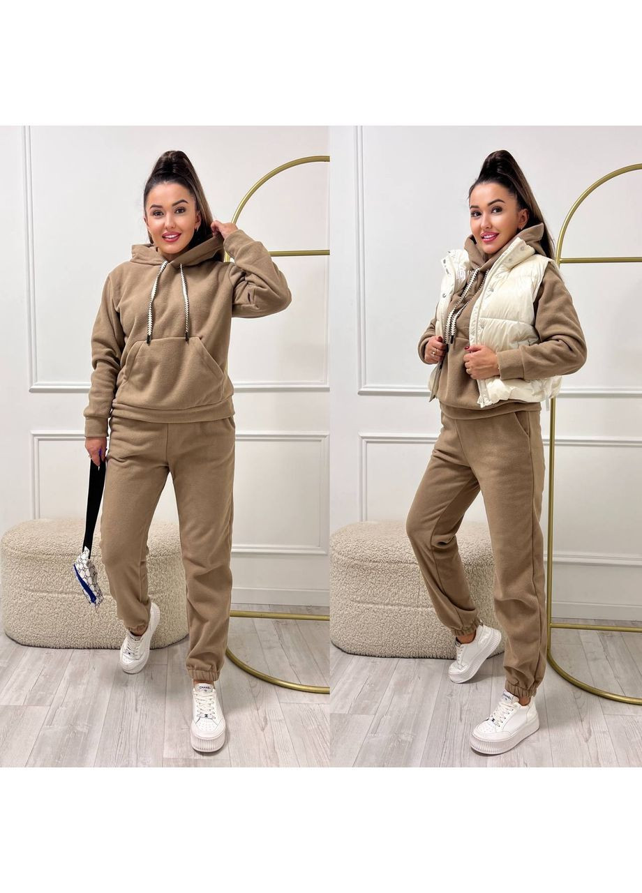 Костюм 3074 худі кенгуру та штани Джогери,щільний Фліс Полар, Україна (369811970)