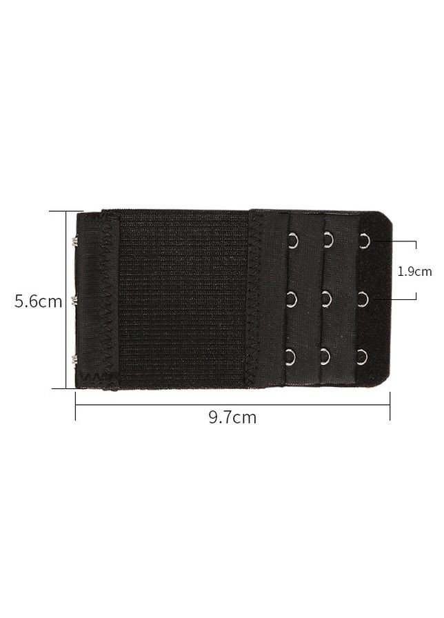 Удлинитель-расширитель спинки бюстгальтера с резинкой до 9 см на 3 крючка Черный No Brand (307814755)