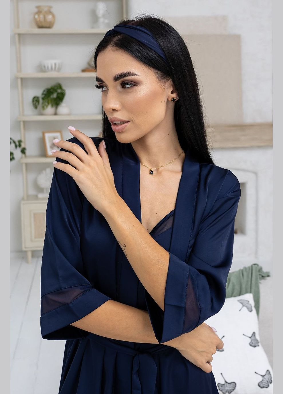 Халат для дому легкий Х1092 Синій MiaNaGreen (331148532)