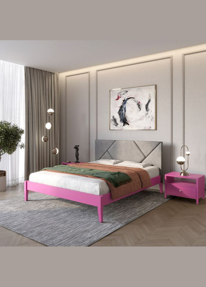 Двуспальная деревянная кровать Нью-Йорк ДК (S2060R30B)/Аляска 93 (Серый) 180х200 см (MBG-10325) Mebigrand (368279792)