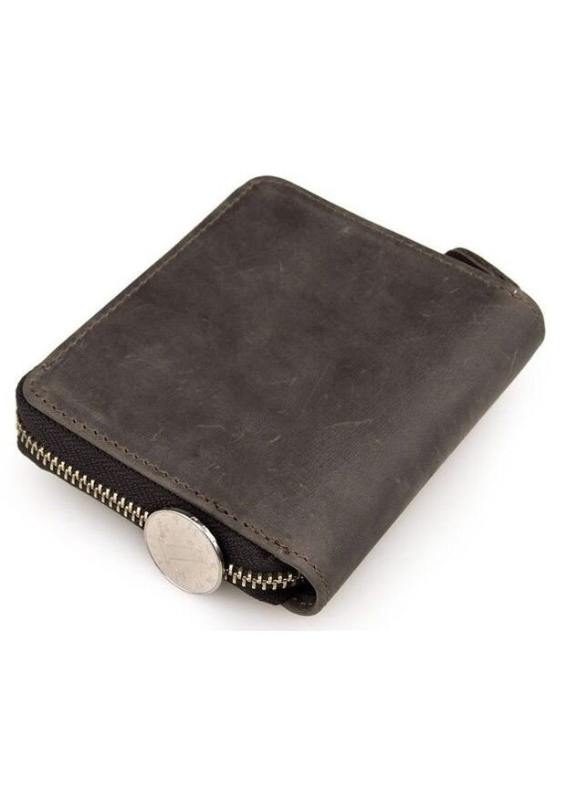 Кошелек мужской из натуральной кожи с отделением для карт и монет темно-коричневый (sku_14224) No Brand (327820499)