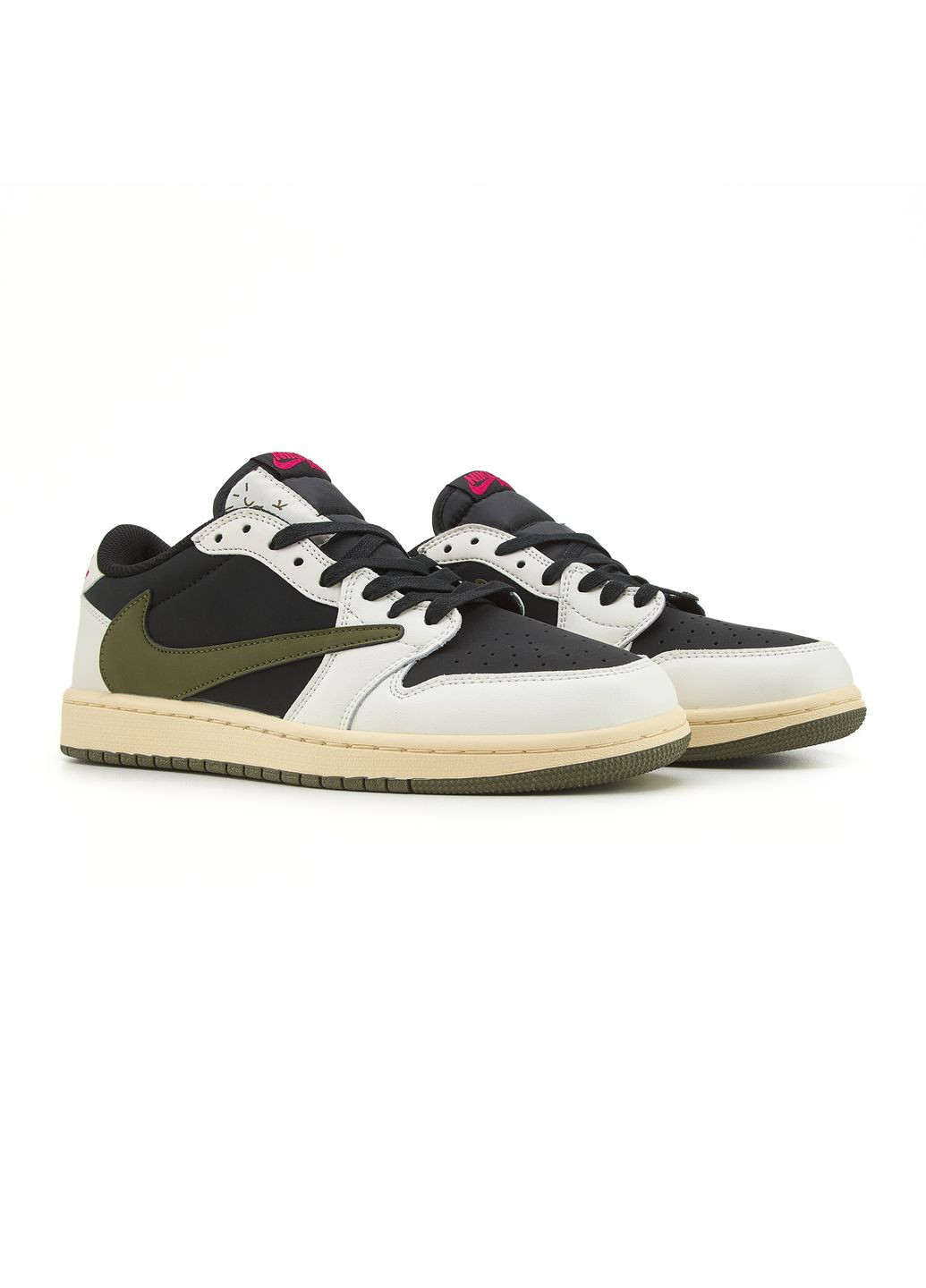 КРОССОВКИ ЖЕНСКИЕ NIKE TRAVIS SCOTT X AIR JORDAN 1 LOW OG OLIVE НАЙК ТРЕВИС СКОТ No Brand комбинированные демисезоны (369391584)