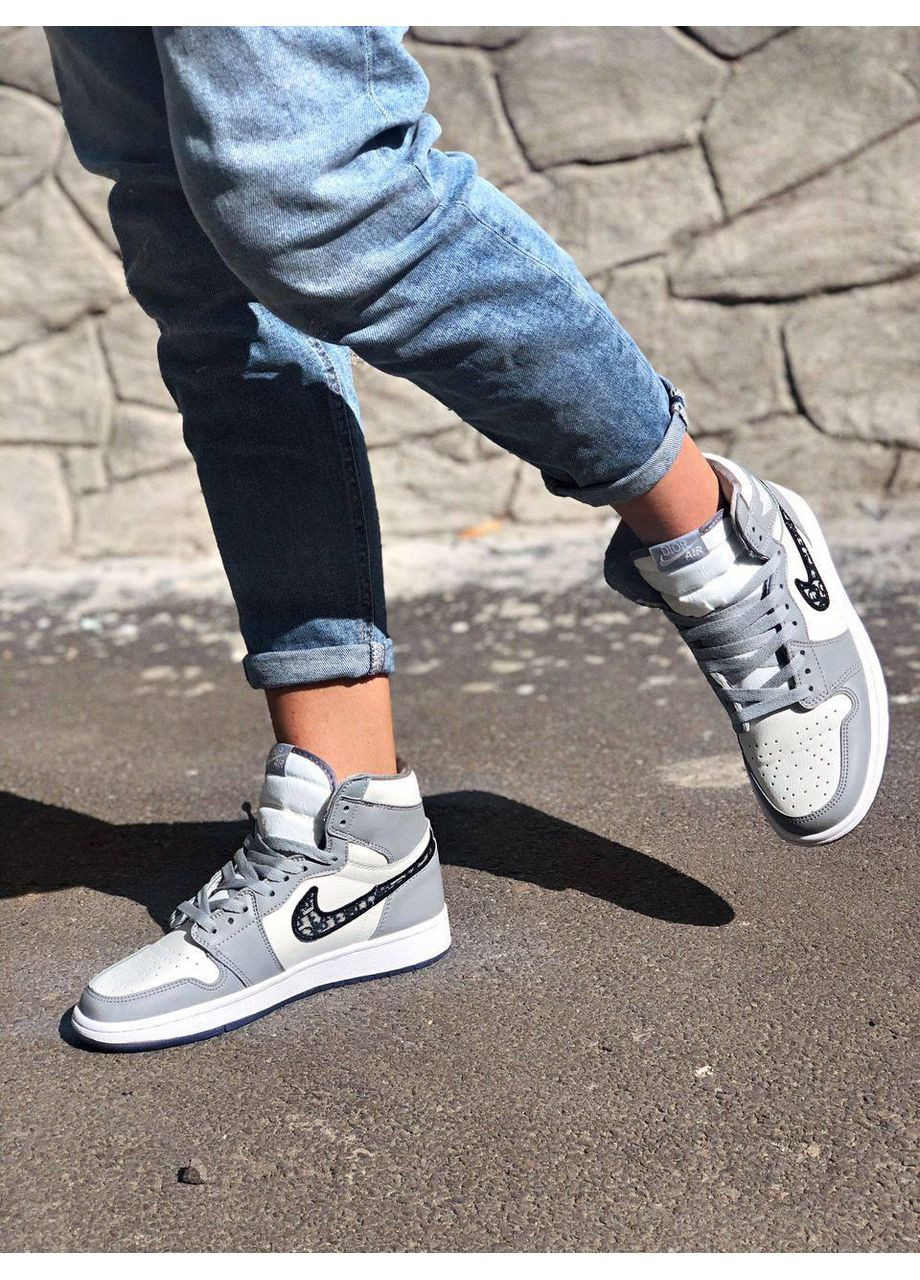 КРОССОВКИ ЖЕНСКИЕ NIKE AIR JORDAN 1 RETRO HIGH X DIOR НАЙК АИР ДЖОРДАН No Brand белые демисезоны (367173683)