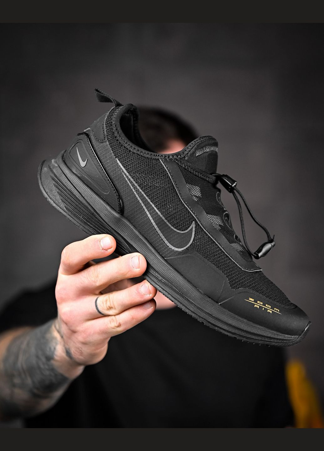 Чорні Літні чоловічі літні кросівки чорні з чорною підошвою No Brand