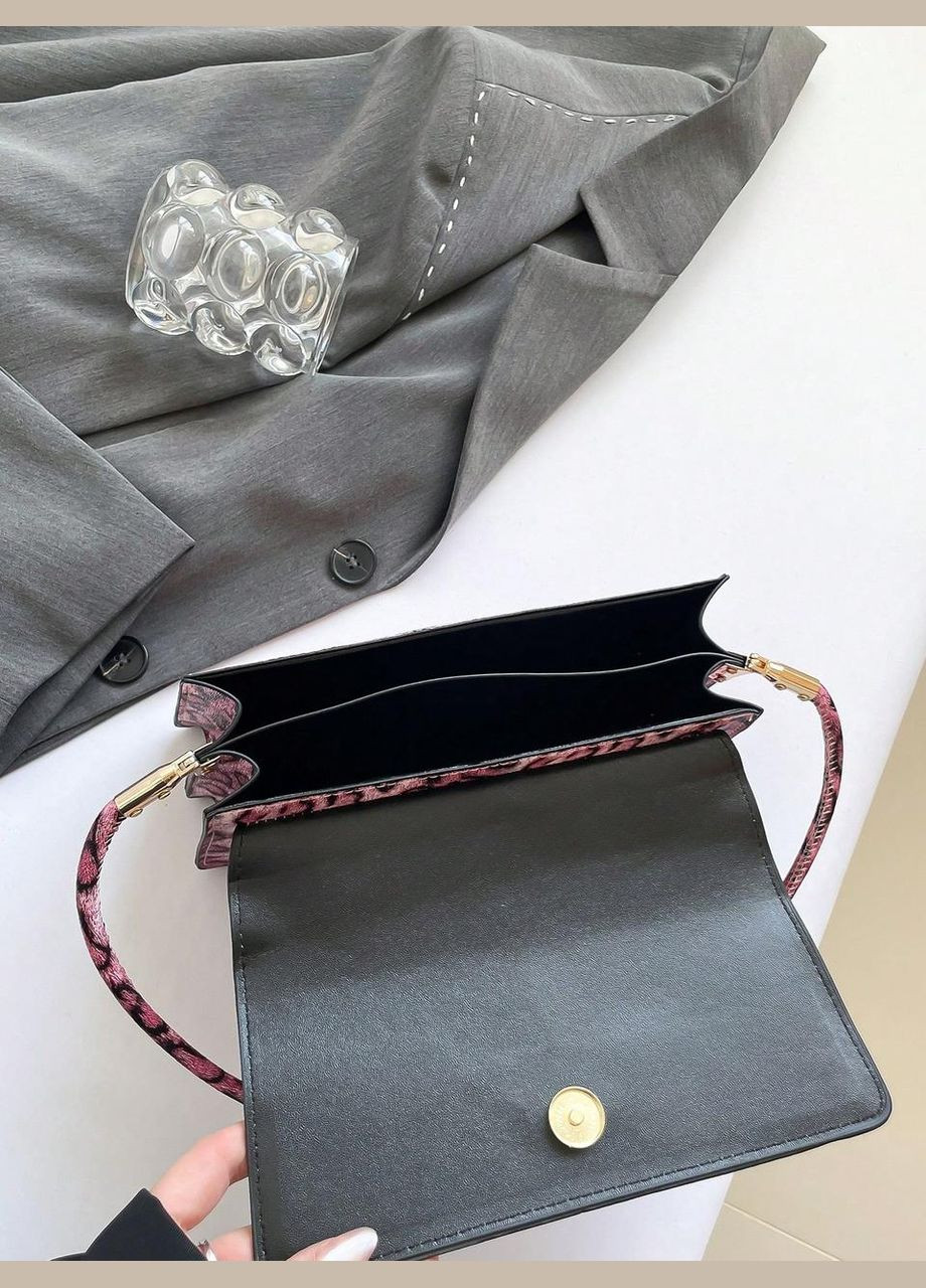 Жіноча сумка 8208 багет леопардова рожева No Brand (313235522)