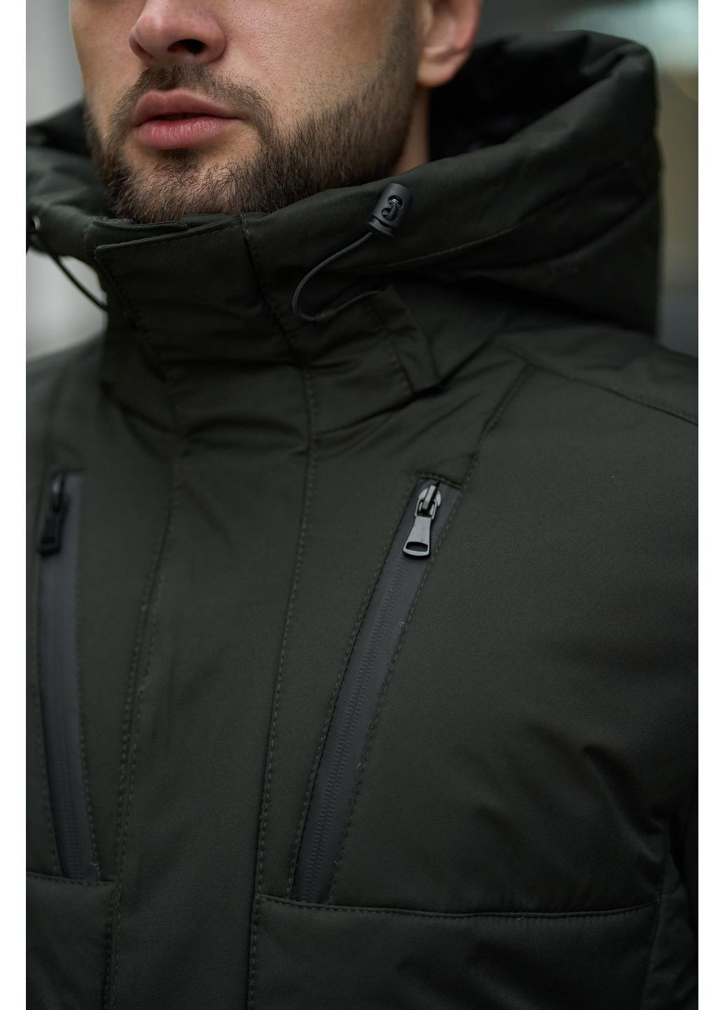 Оливковая (хаки) зимняя куртка зимняя мужская Vakko